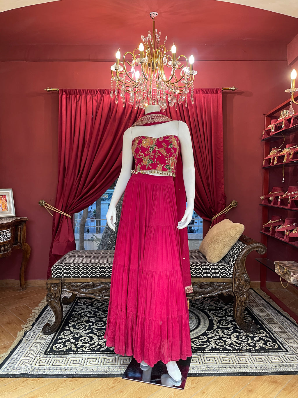 Floral Corset Sea Shell Lehenga Set X Orepiya