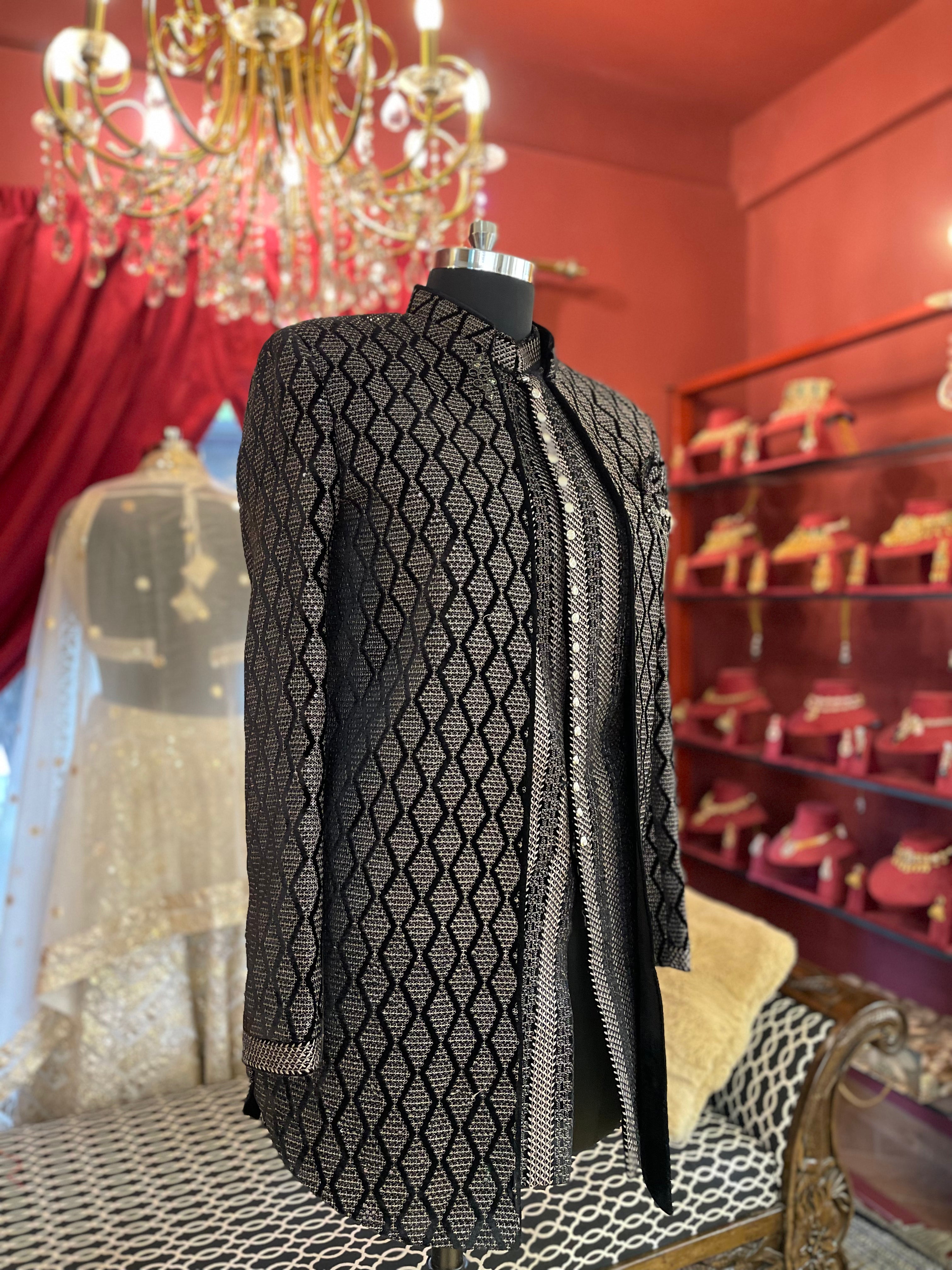 Black Jodhpuri With Silver Embroidery