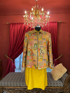 Intricate patchwork-inspired Yellow Jacket with Kurta