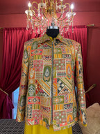 Intricate patchwork-inspired Yellow Jacket with Kurta