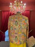 Intricate patchwork-inspired Yellow Jacket with Kurta