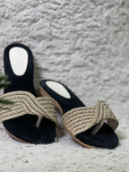 Beige and Tonal Embroidery Work Chappals