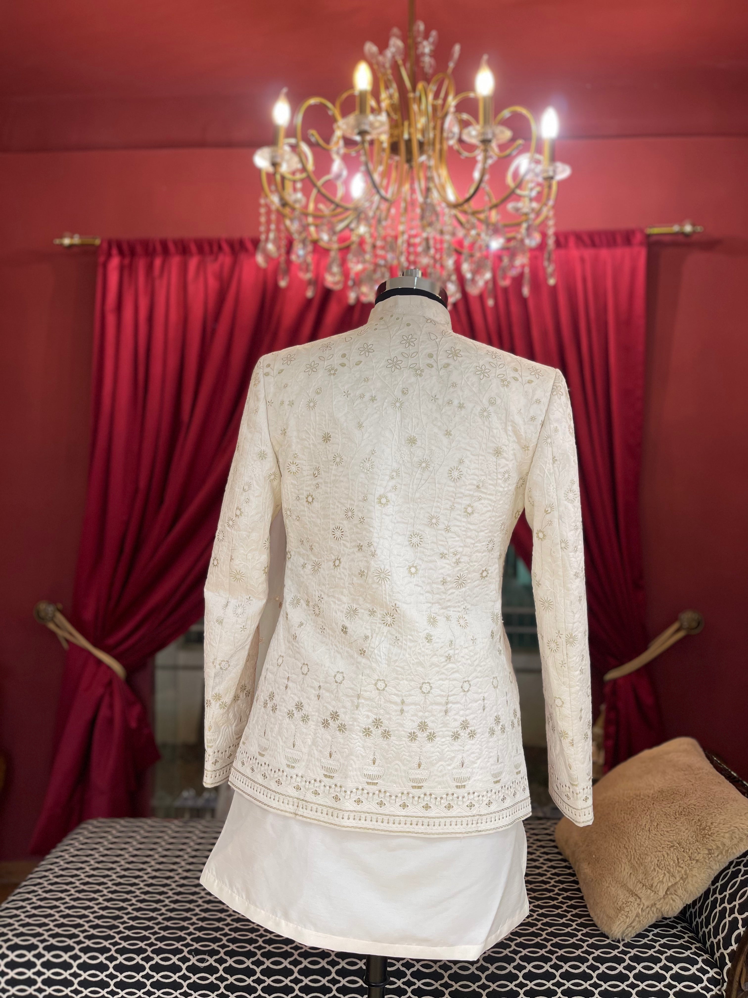 Ivory Jodhpuri Style Bandhgala with Koti