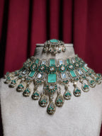 Mint Green Kundan Statement Set