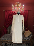 Ivory Tonal Threadwork Kurta