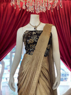 Metallic Black Corset Drape Saree