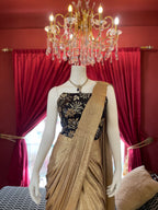 Metallic Black Corset Drape Saree