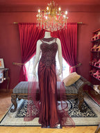Crimson Corset Drape Set X Meggha Bhatti