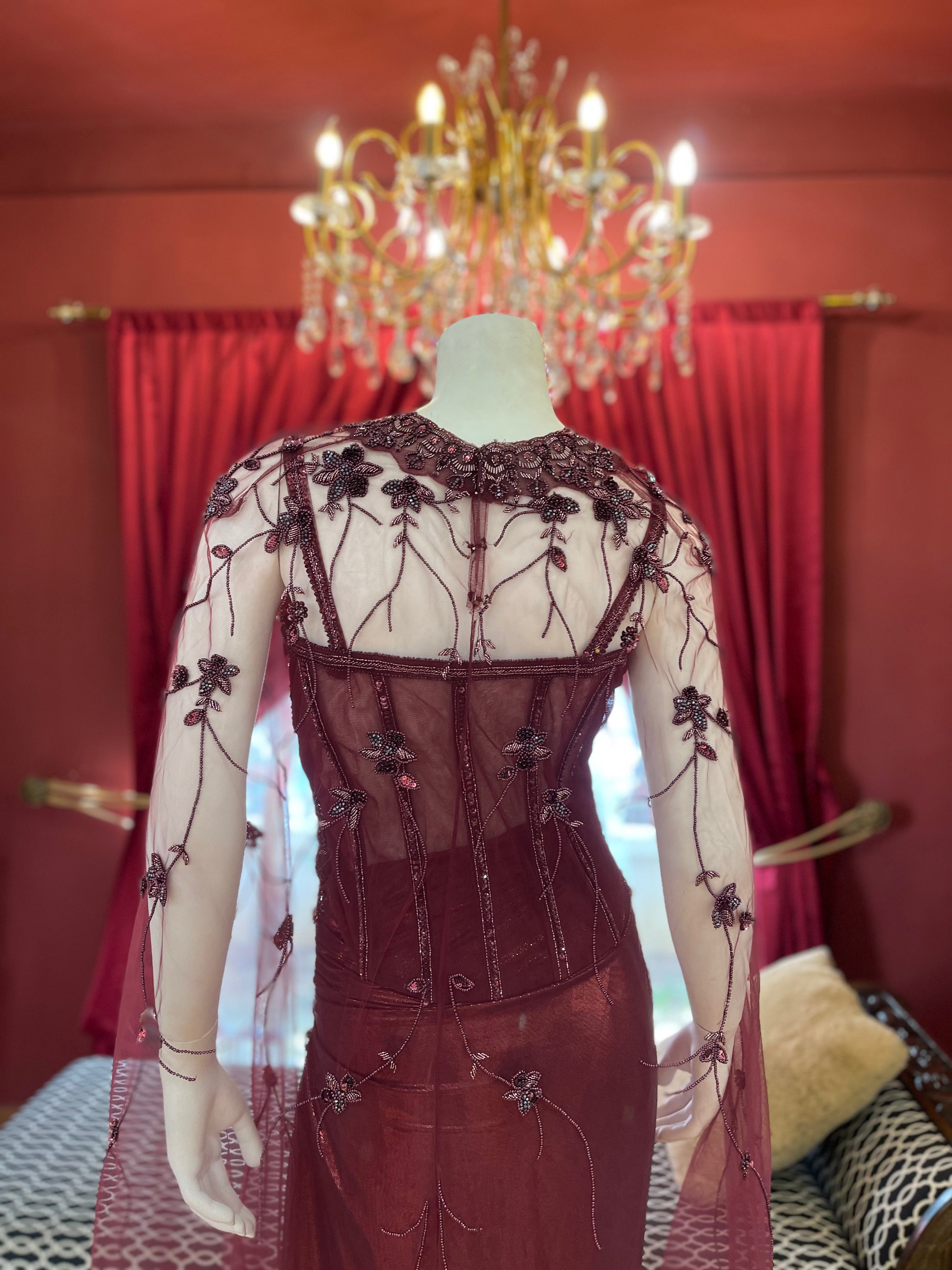 Crimson Corset Drape Set X Meggha Bhatti