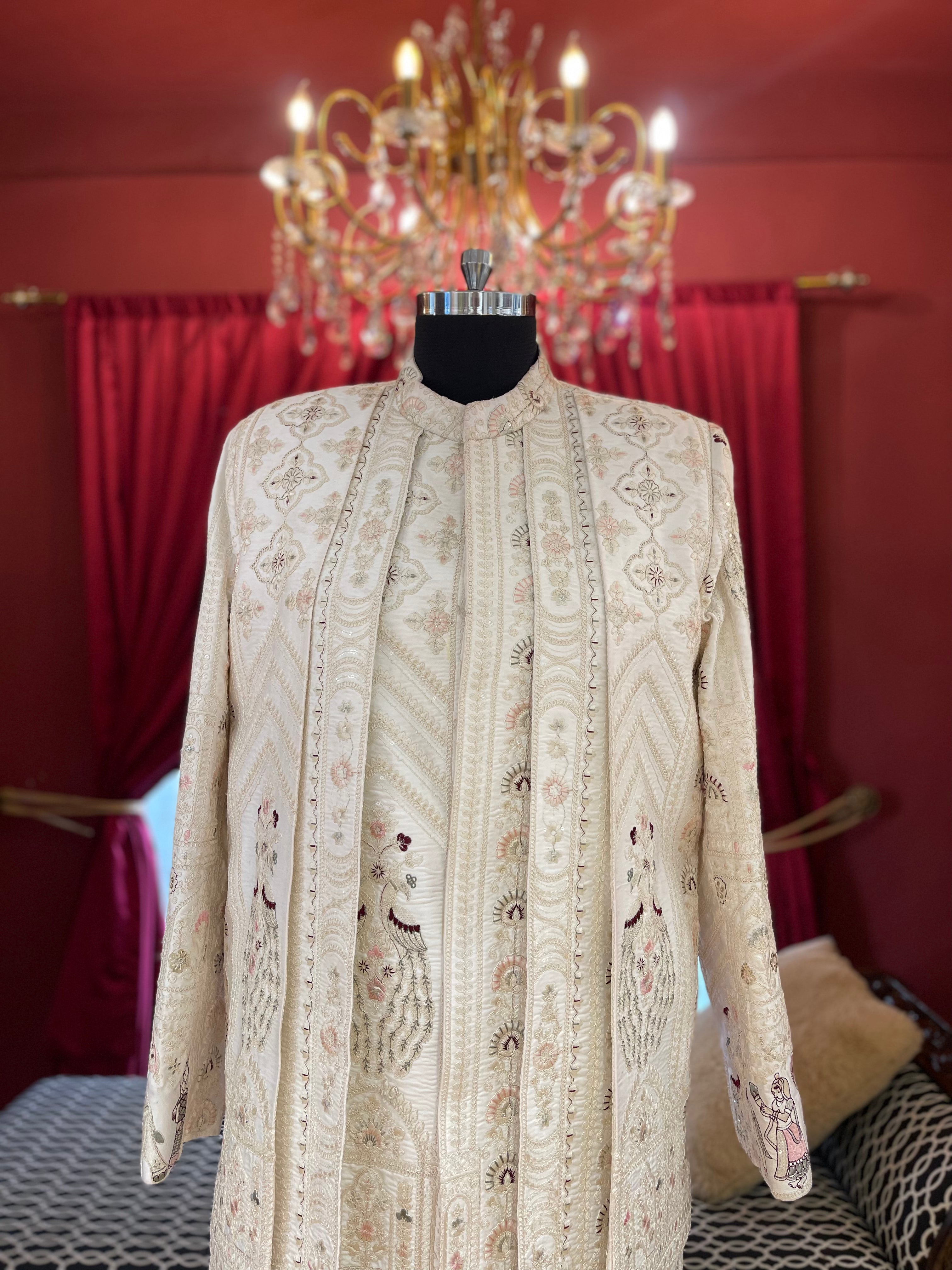 Ivory Sherwani Heritage Inspired Work