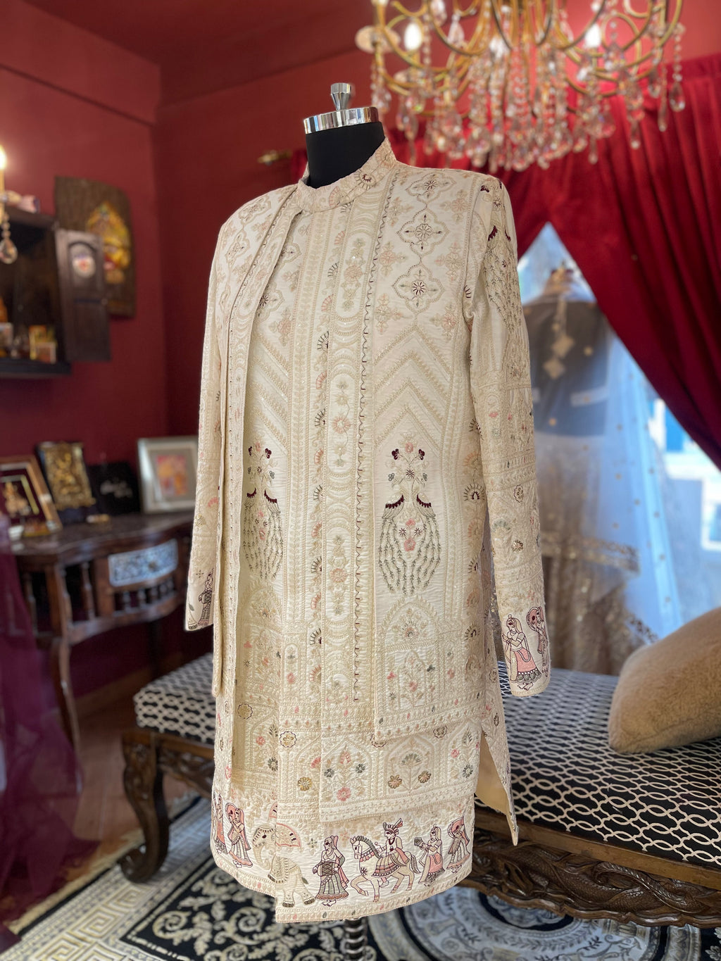 Ivory Sherwani Heritage Inspired Work