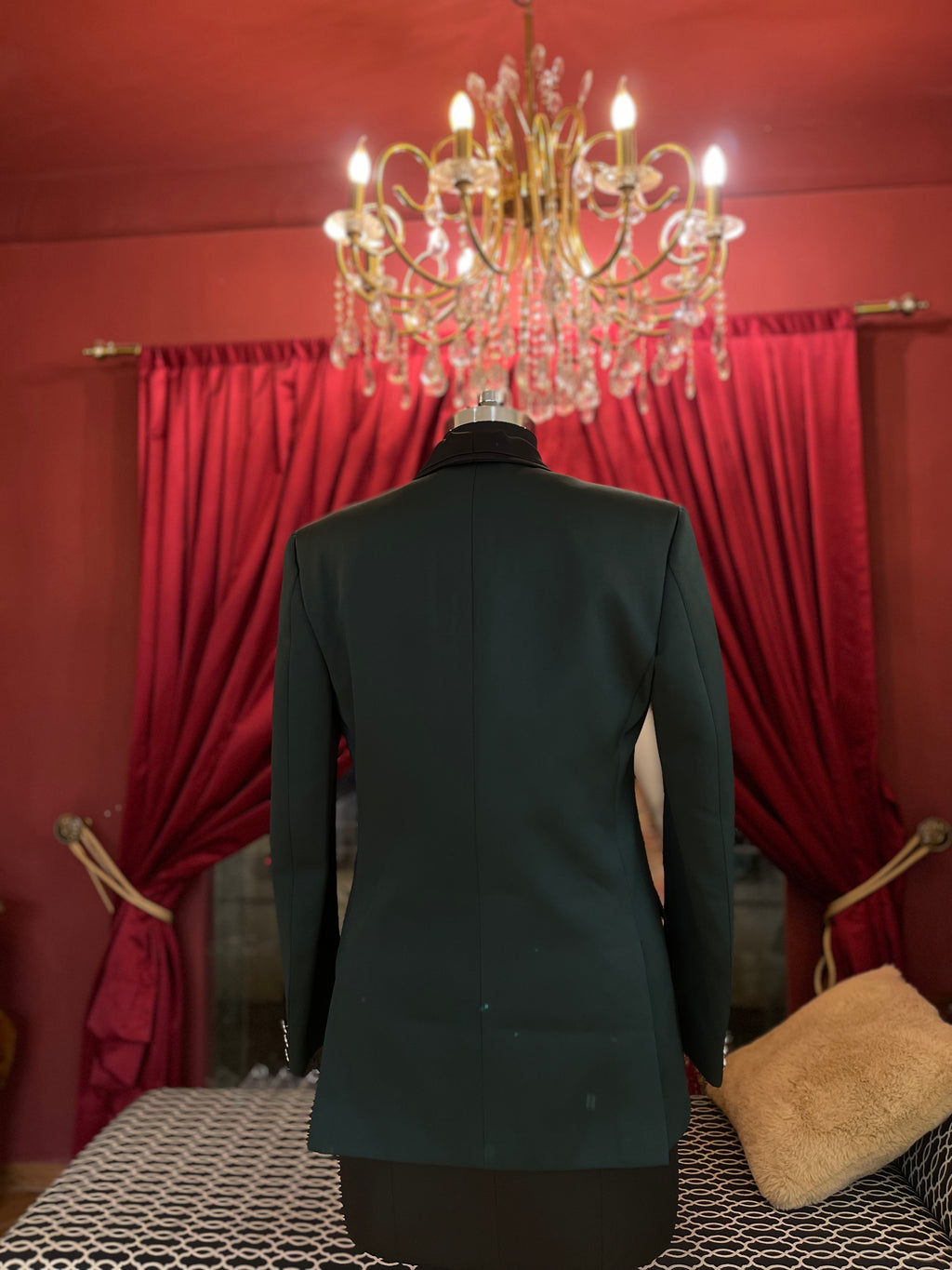 Olive Green Tuxedo With asymmetrical Vest