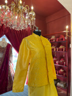 Yellow Kurta Set with Sequin Koti