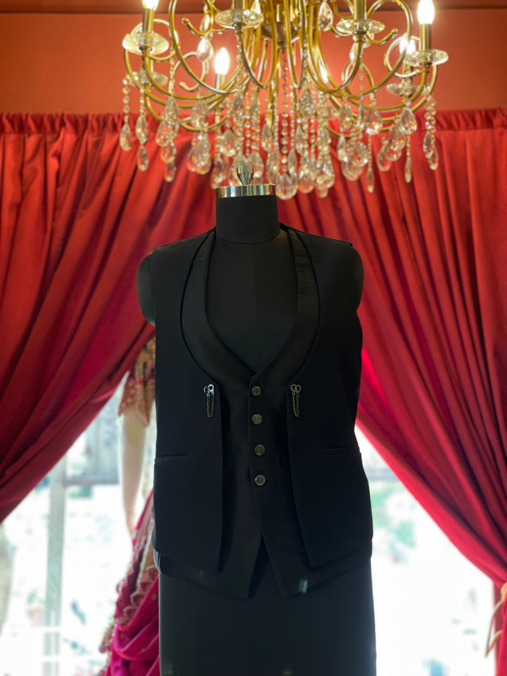Bottle Green Tuxedo with Adjustable Strap Vest