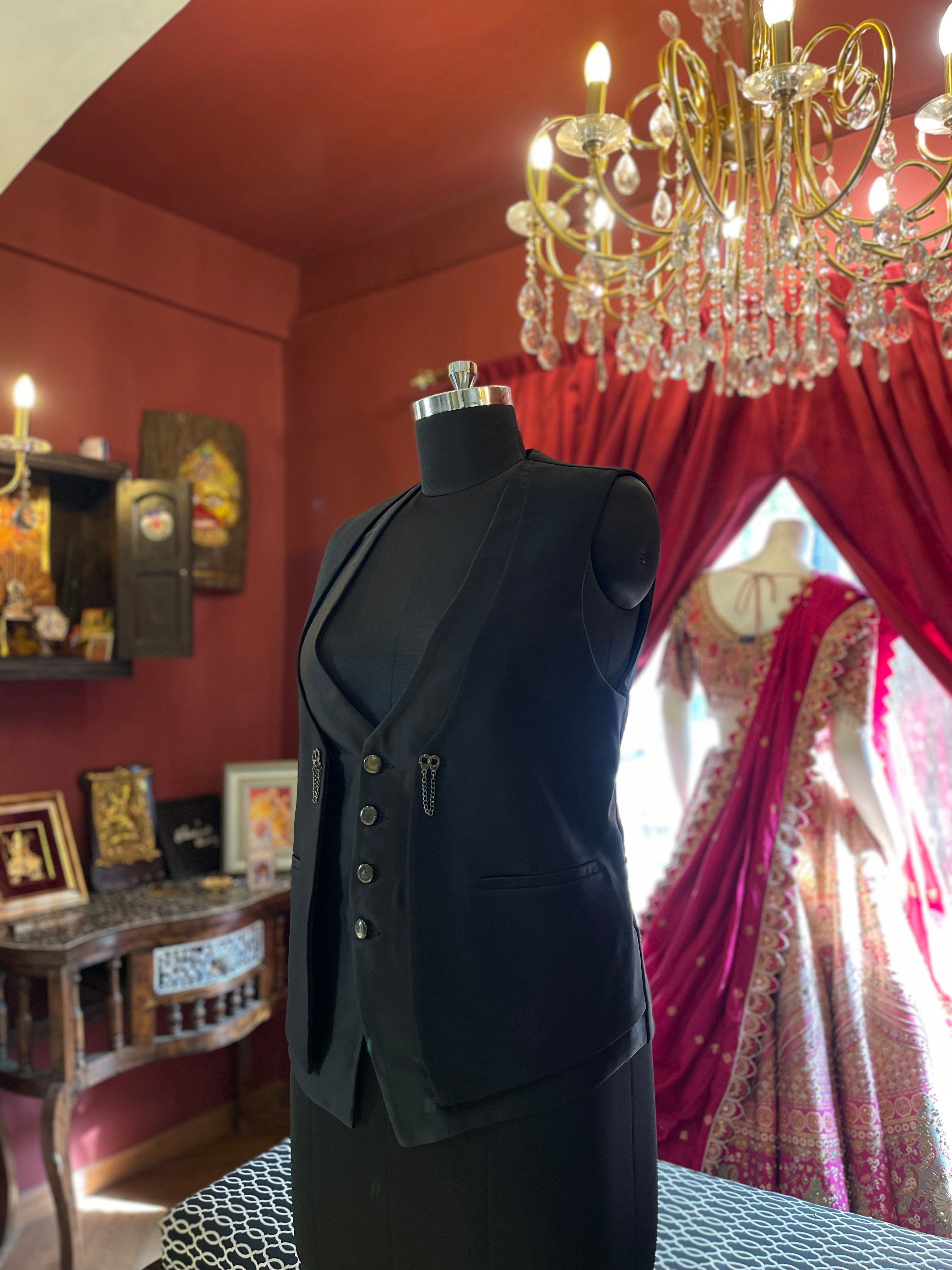 Bottle Green Tuxedo with Adjustable Strap Vest