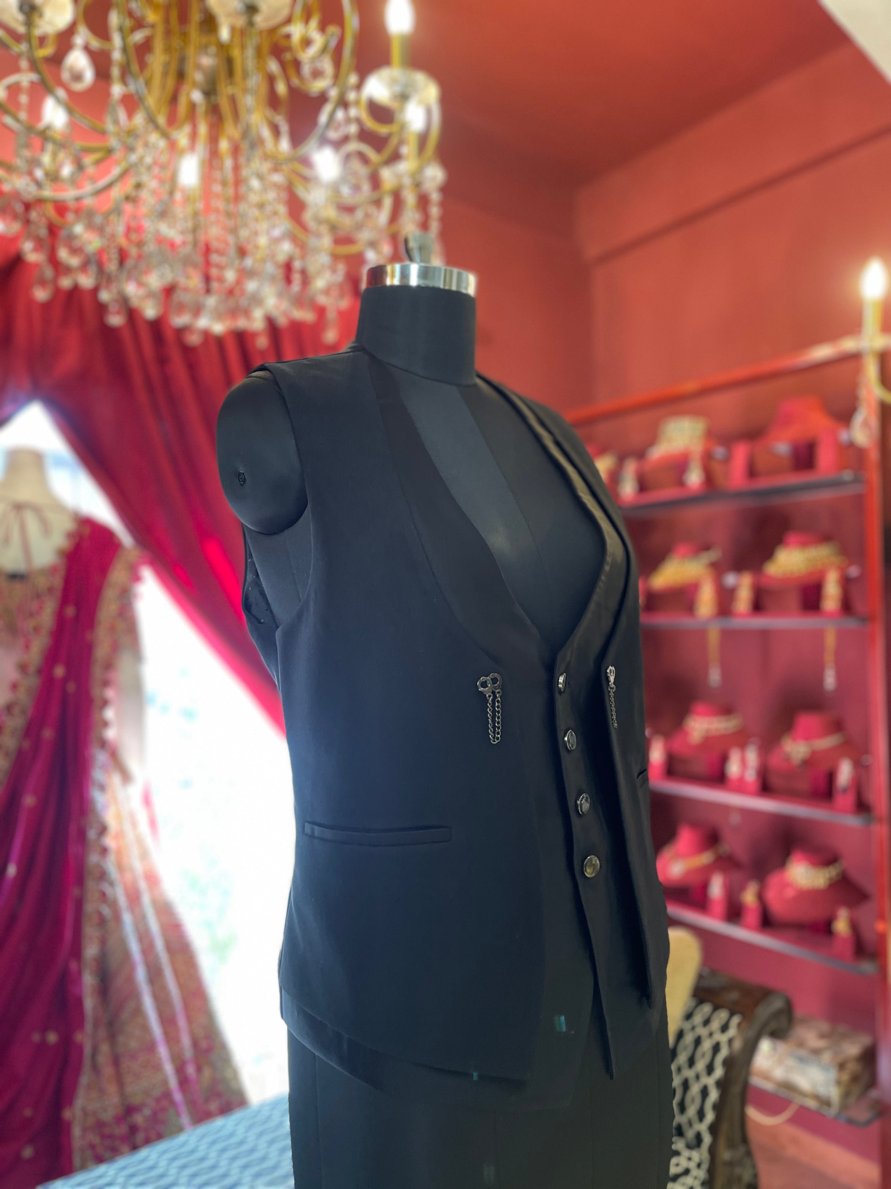Bottle Green Tuxedo with Adjustable Strap Vest
