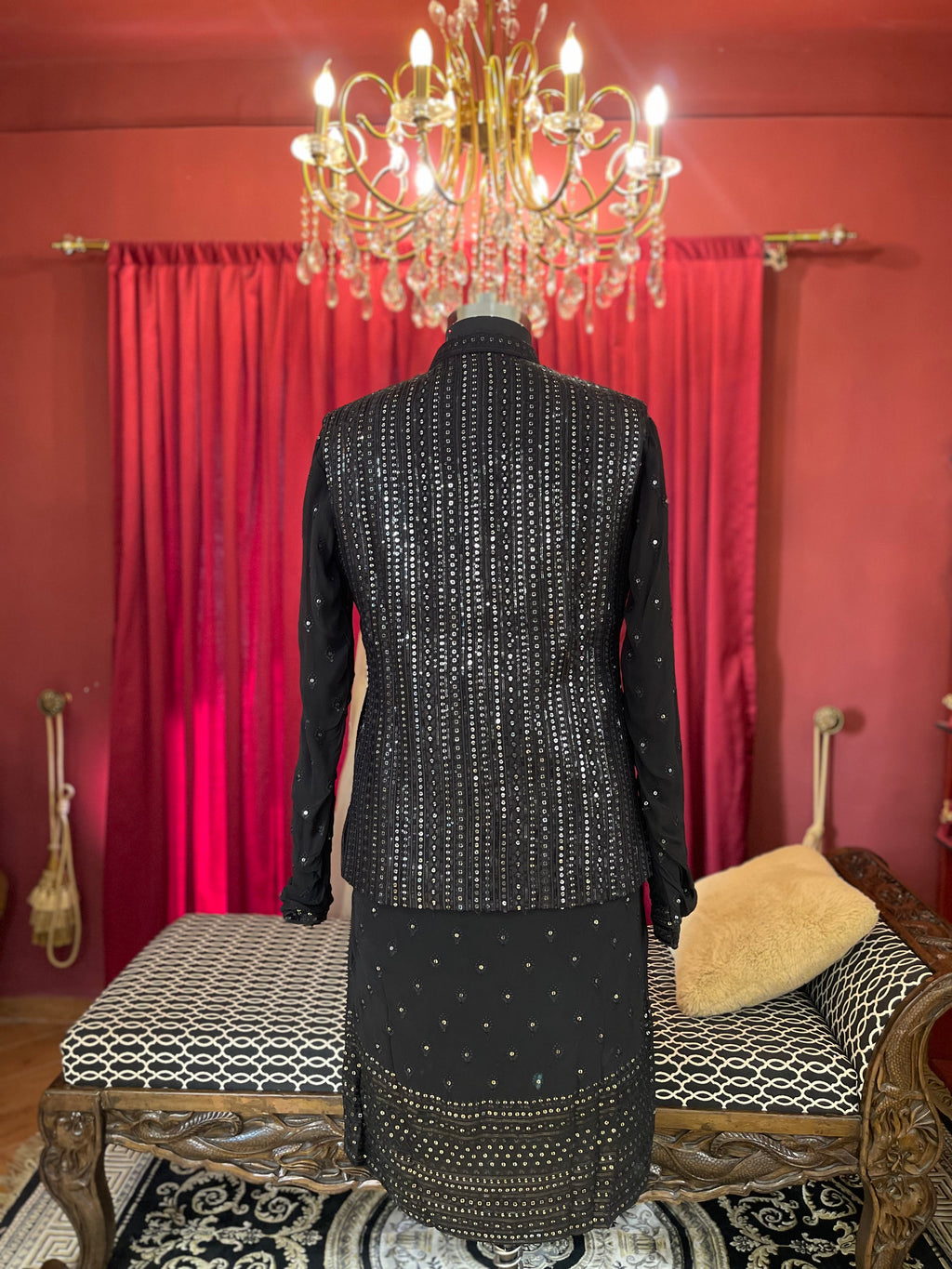 Black Kurta Set with Jacket