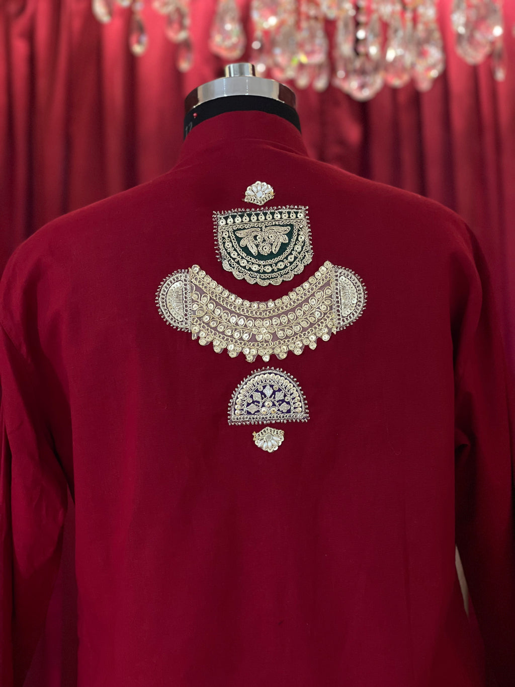 Maroon Kurta With Applique Work