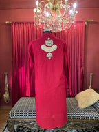 Maroon Kurta With Applique Work