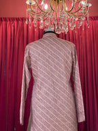 Onion Pink Woven Motifs Kurta