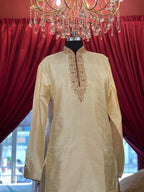 Ivory Kurta With Red Salwaar