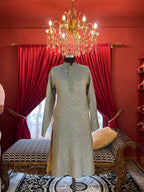 Blue Kurta with Golden Intricate Detailing