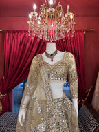 Golden Mirror Work Lehenga
