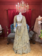Golden Mirror Work Lehenga
