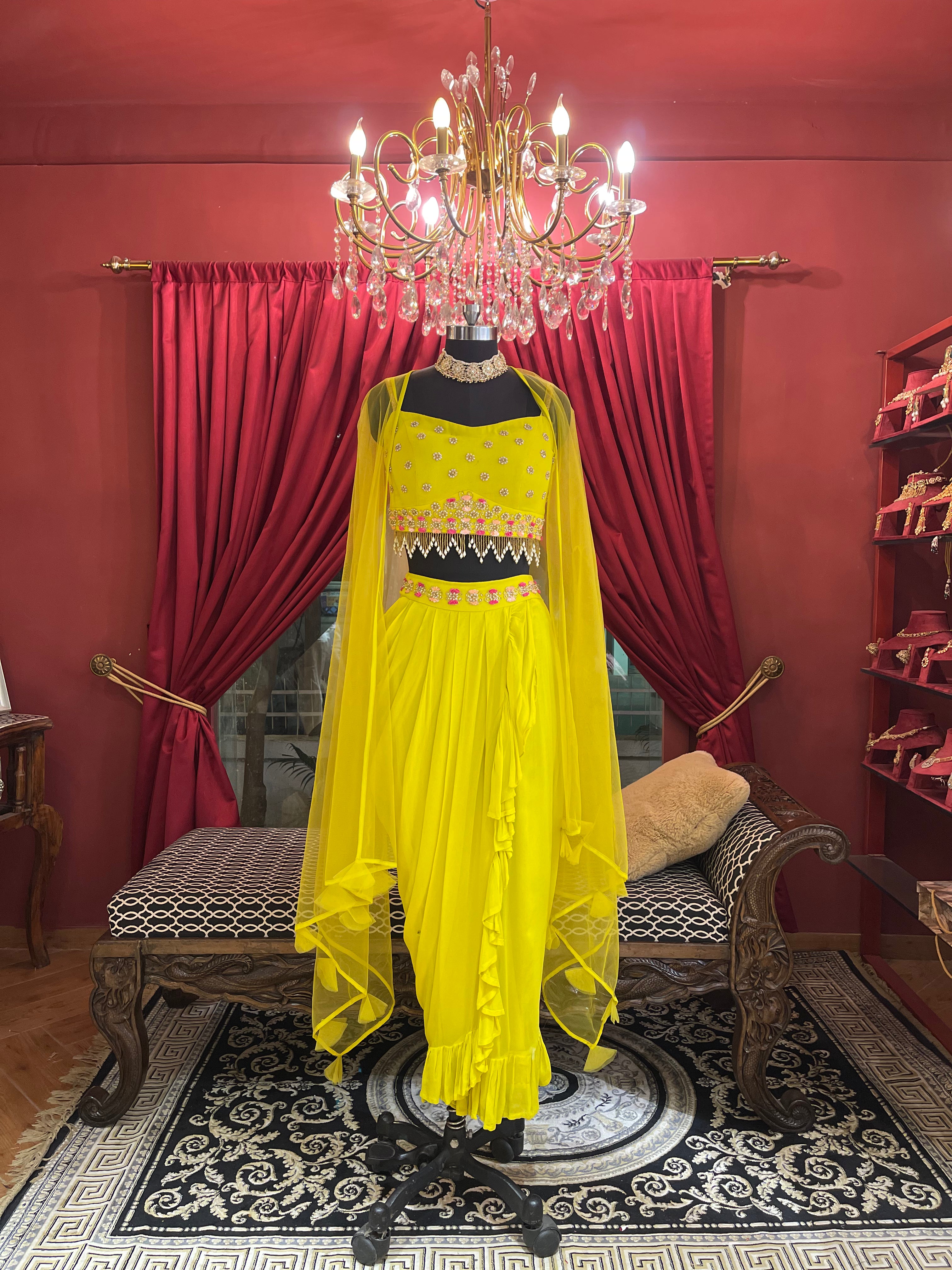 Lemon Pearl Drape set