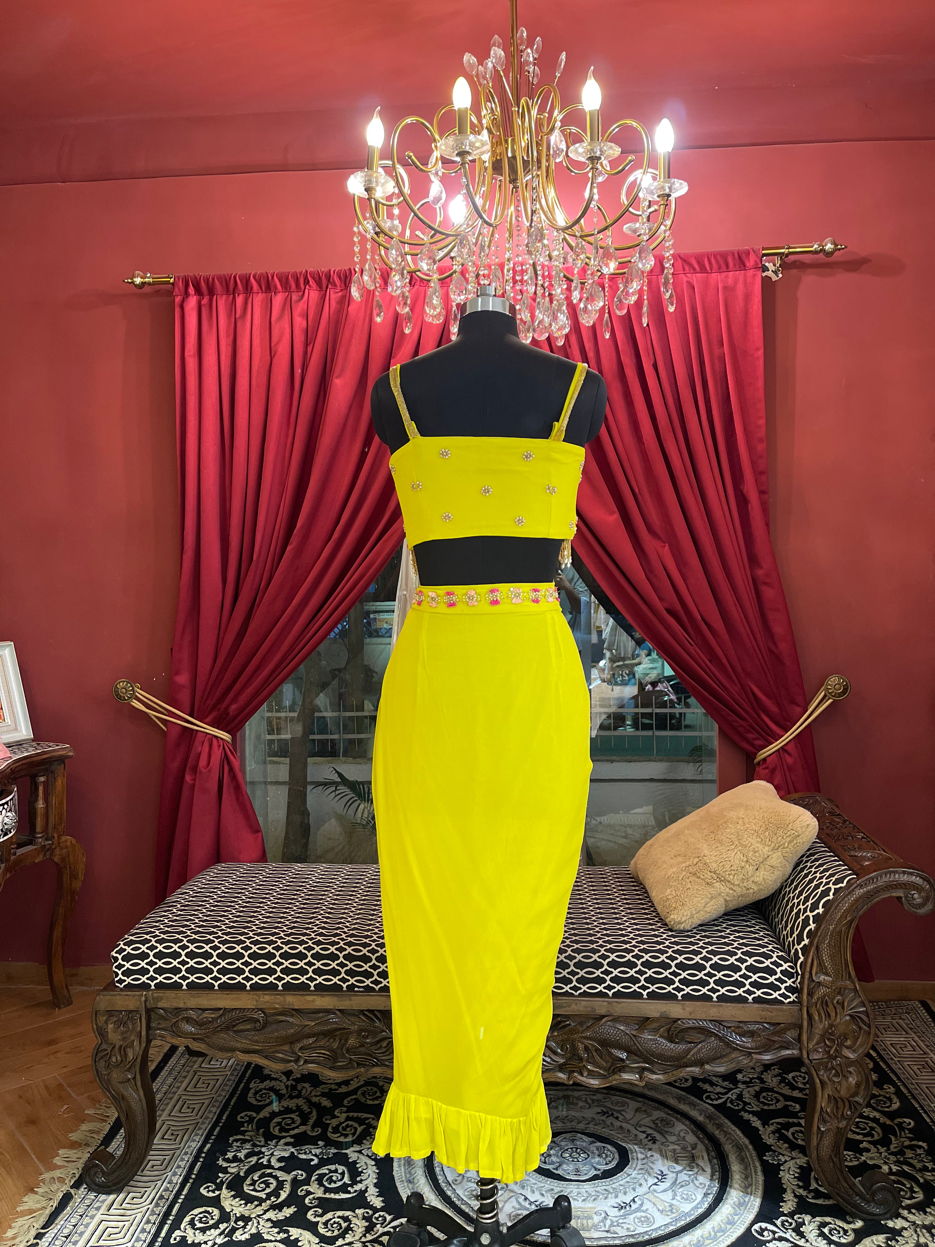 Lemon Pearl Drape set