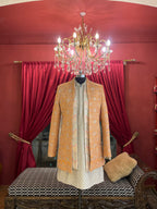 Rust Jacket Indo Western Set 3 Piece