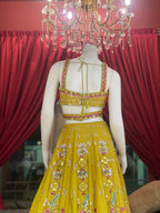 Yellow Haldi Papa Don't Preach Lehenga Set