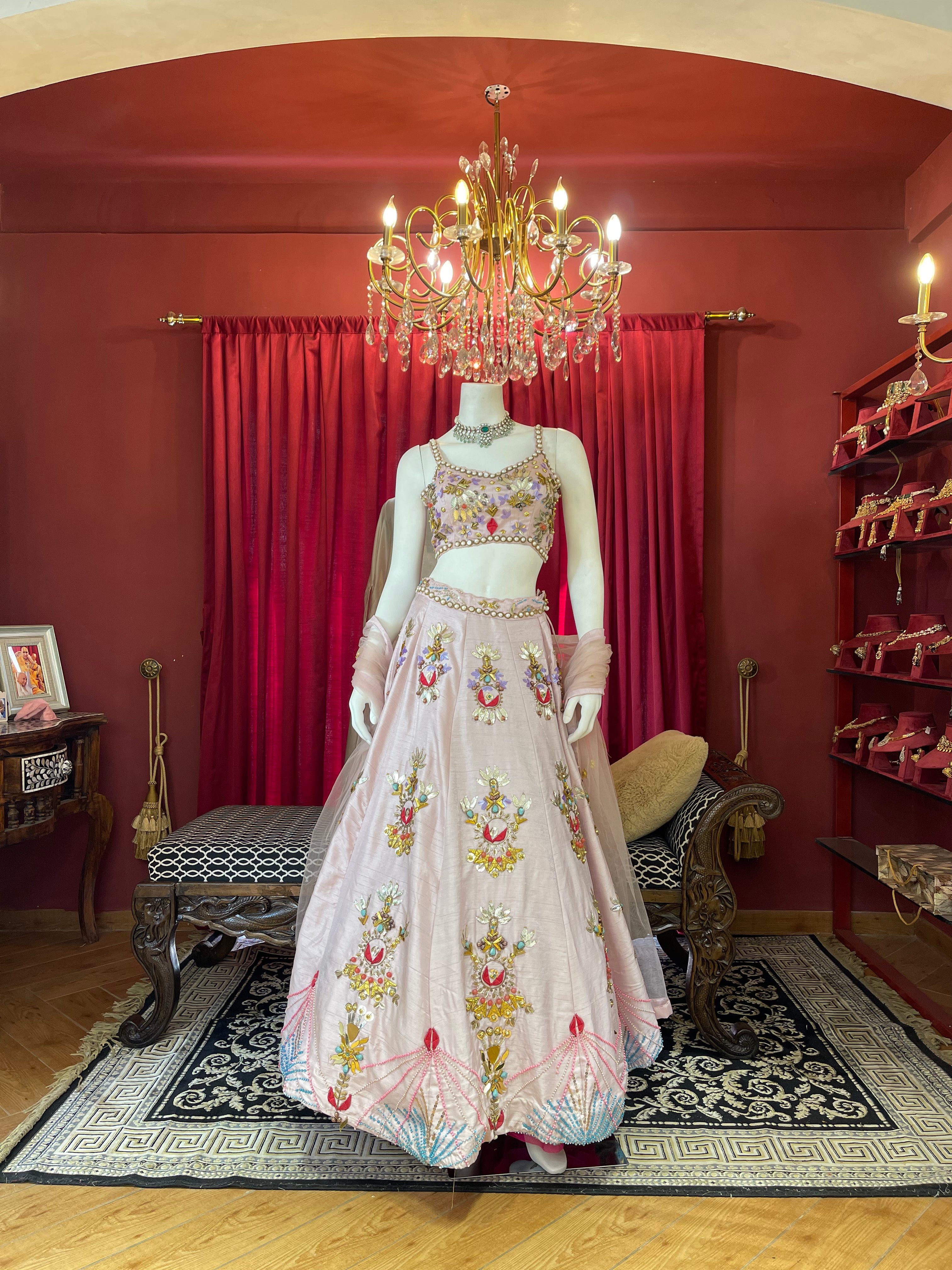 Pink Blossom Mirror Lehenga Set