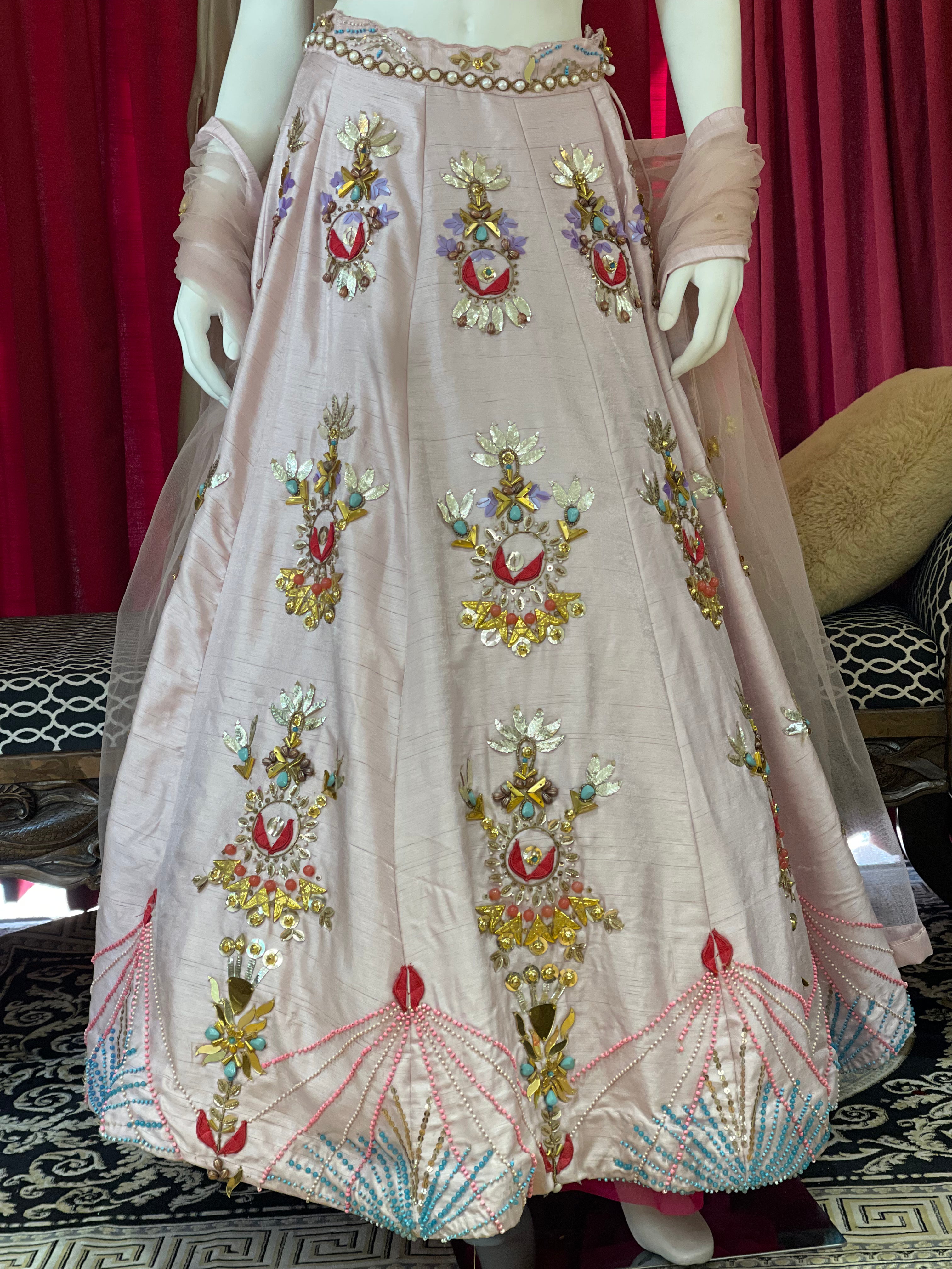 Pink Blossom Mirror Lehenga Set
