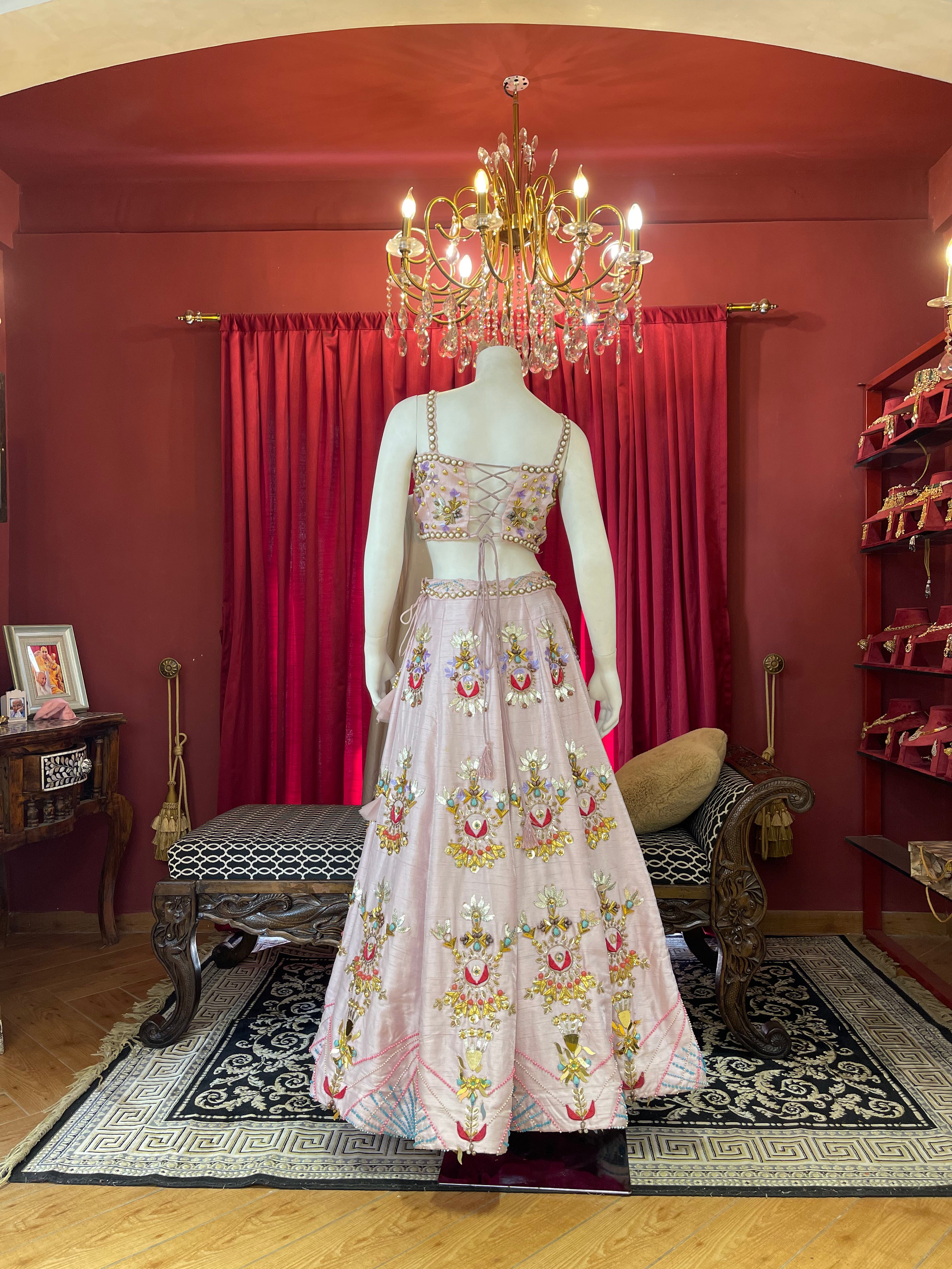 Pink Blossom Mirror Lehenga Set