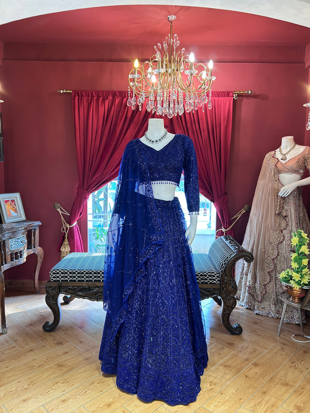 Blue Sapphire Shimmer Lehenga