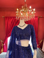Blue Sapphire Shimmer Lehenga