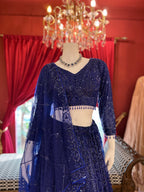 Blue Sapphire Shimmer Lehenga