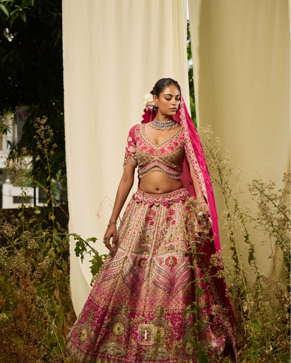 Rani Pink Lotus Lehenga X Roohbab