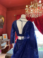 Blue Sapphire Shimmer Lehenga
