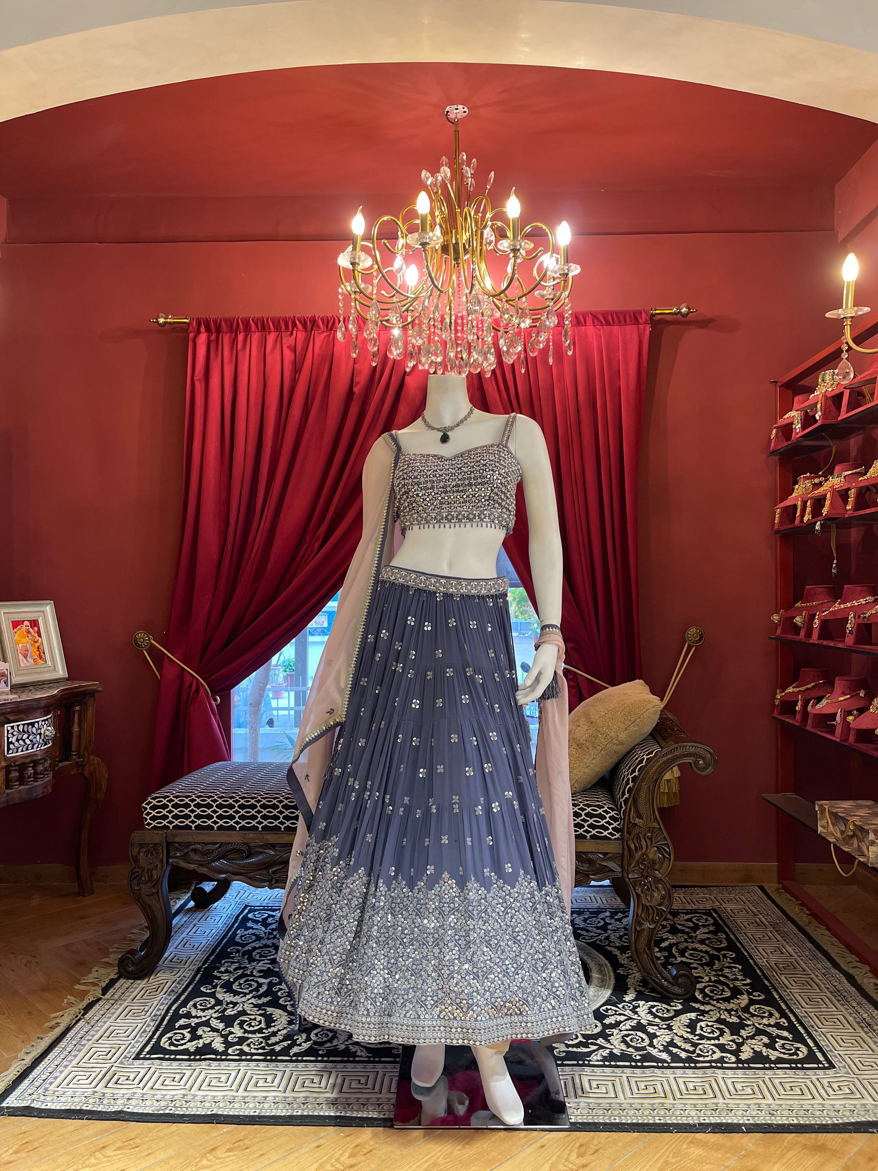 Midnight Bloom Lehenga Set