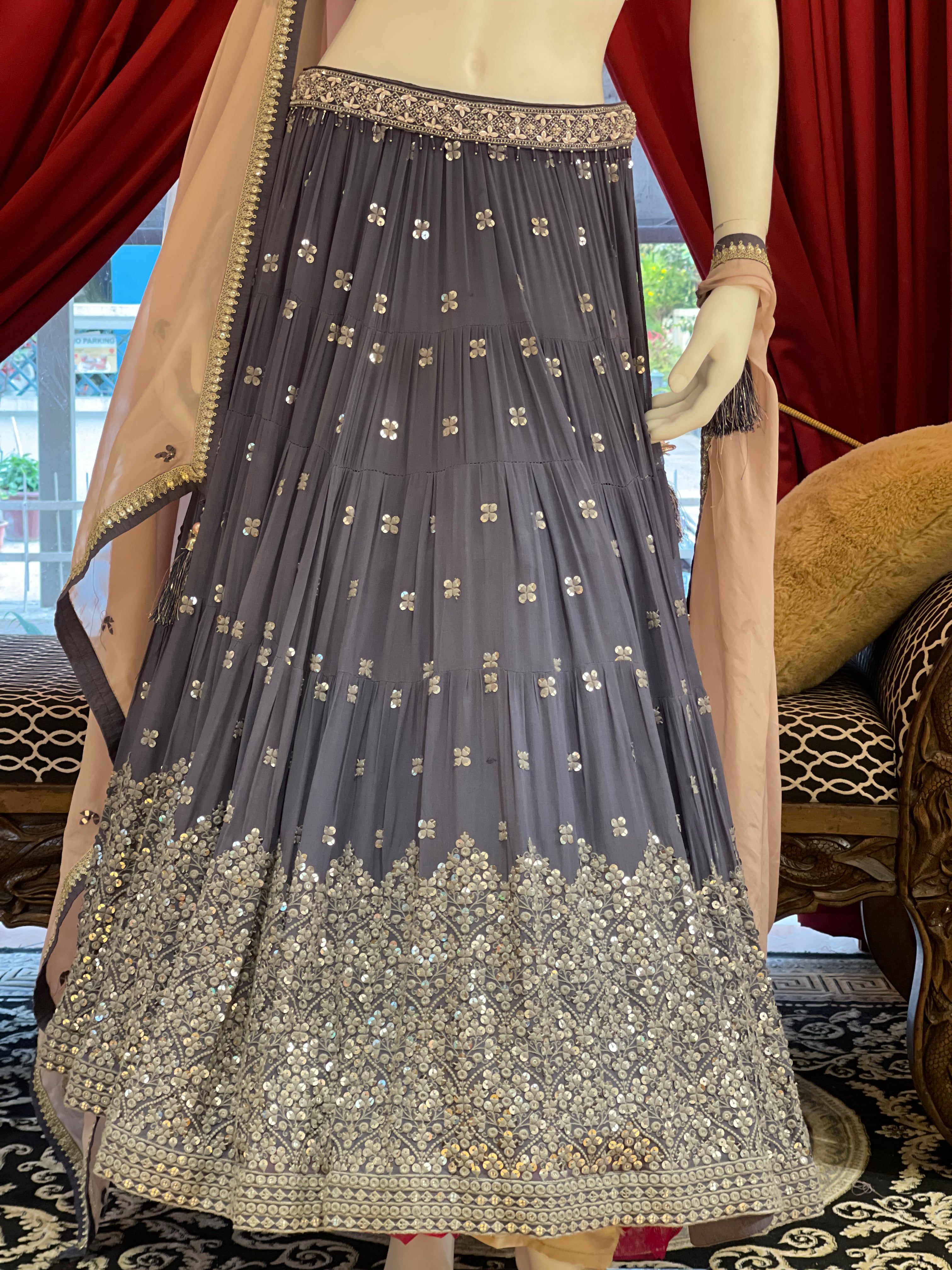 Midnight Bloom Lehenga Set