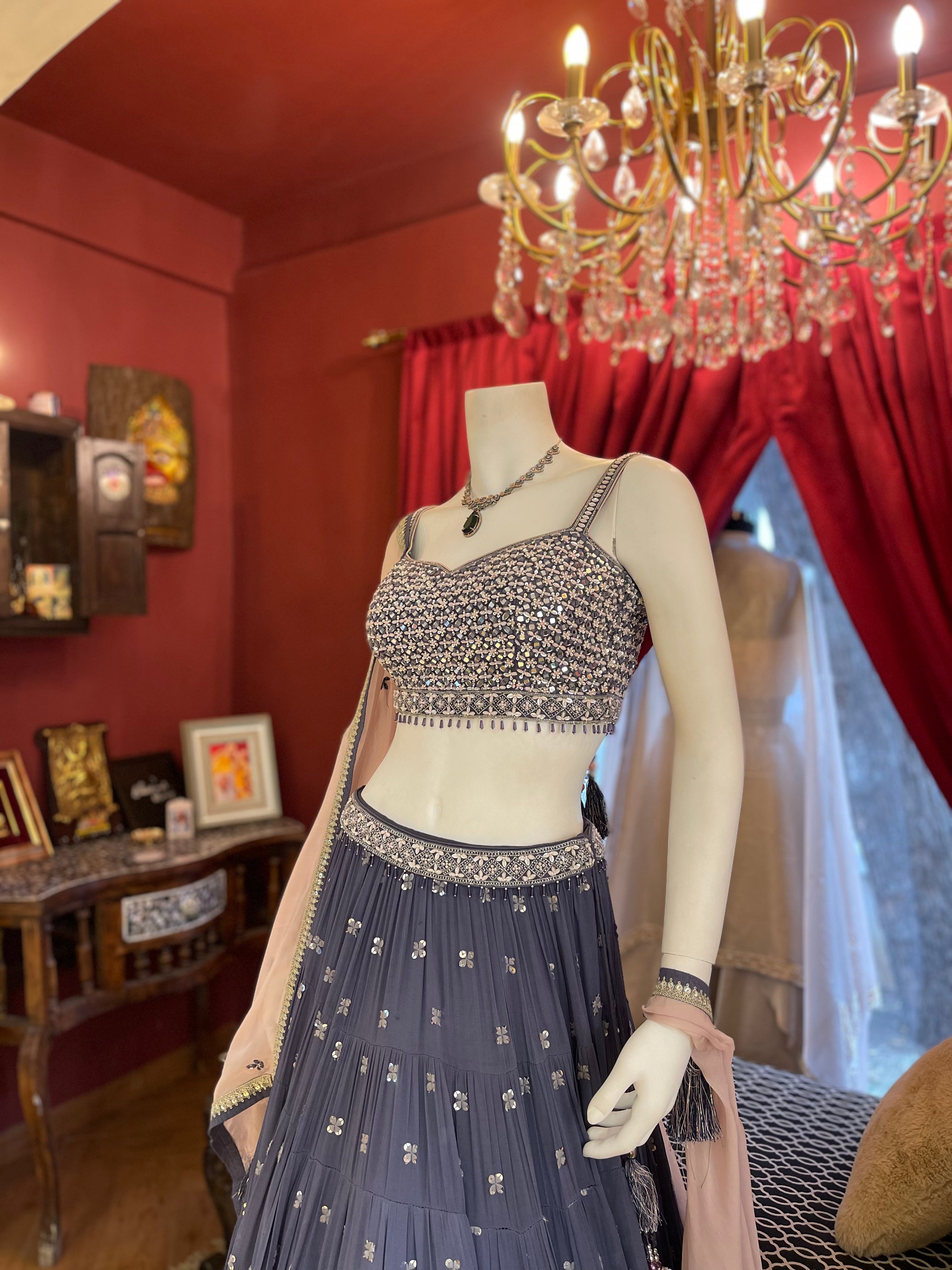 Midnight Bloom Lehenga Set