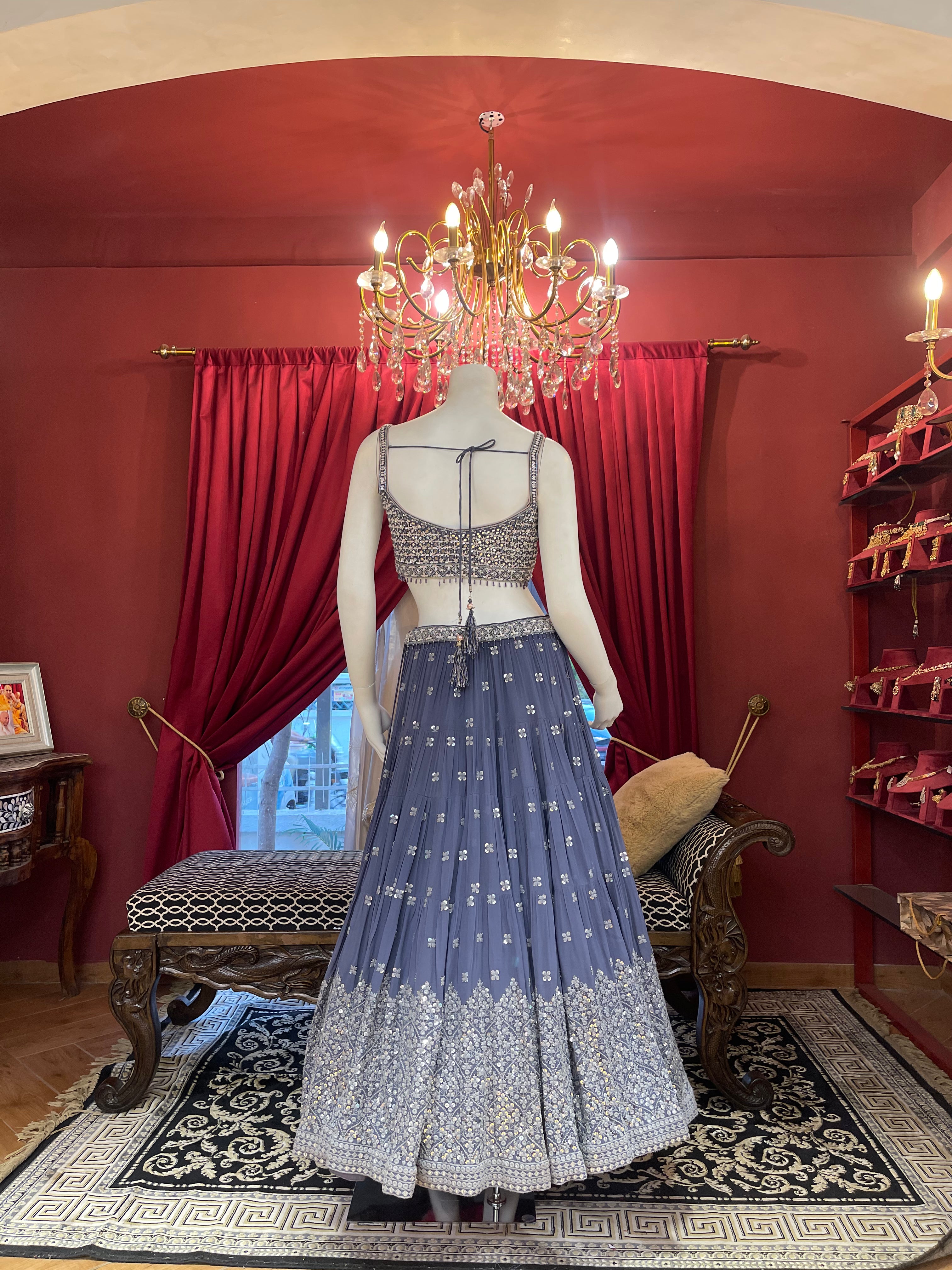 Midnight Bloom Lehenga Set