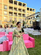 Green velvet lahenga