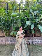 Green velvet lahenga