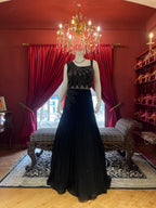 Black Cocktail Gown With Shimmer Embroidery