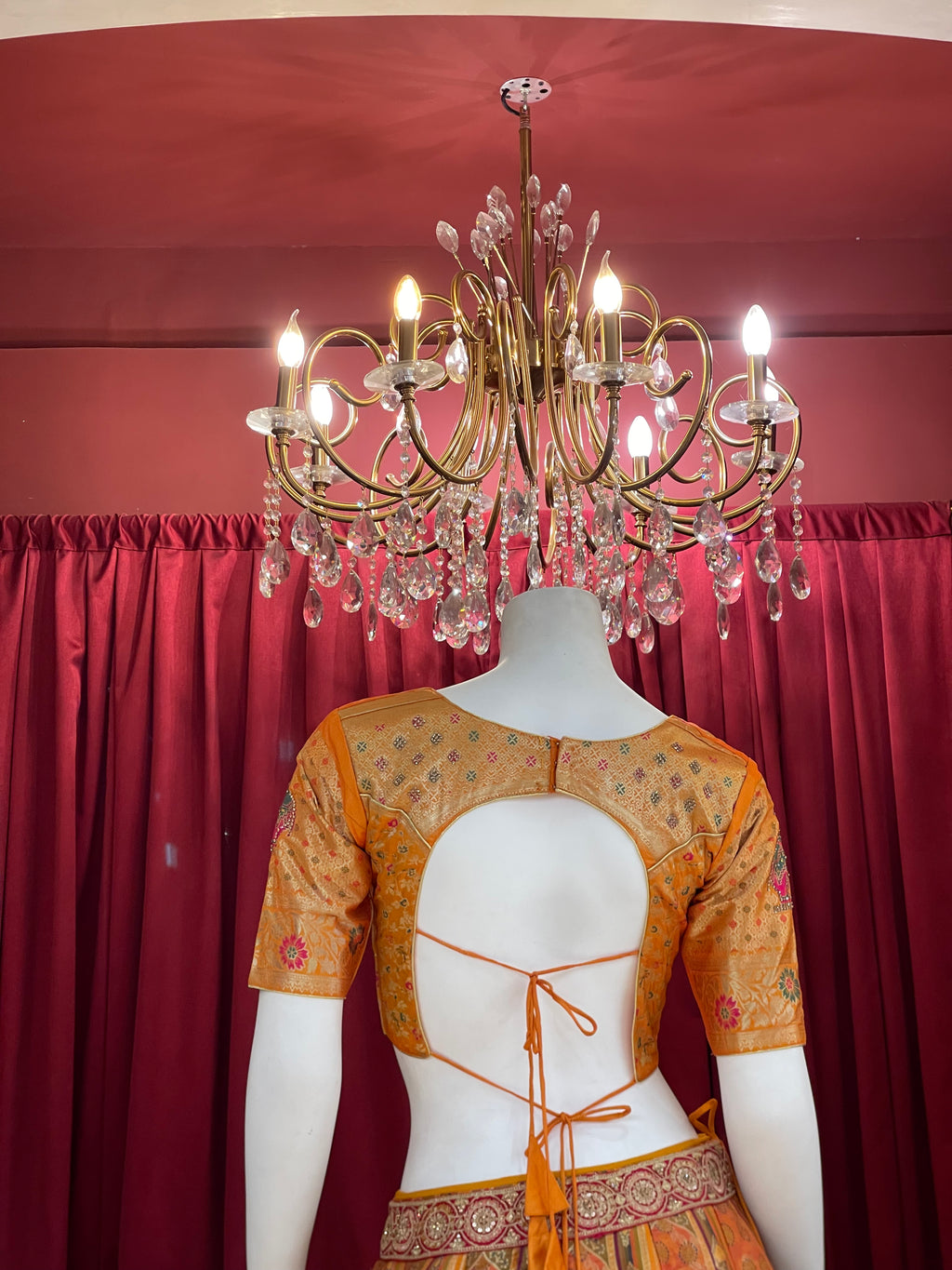 Mustard & Multi-Color Printed Silk Lehenga Set with Rani Pink Dupatta