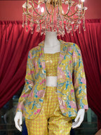 Lime Co-ord printed Jacket X Orepiya