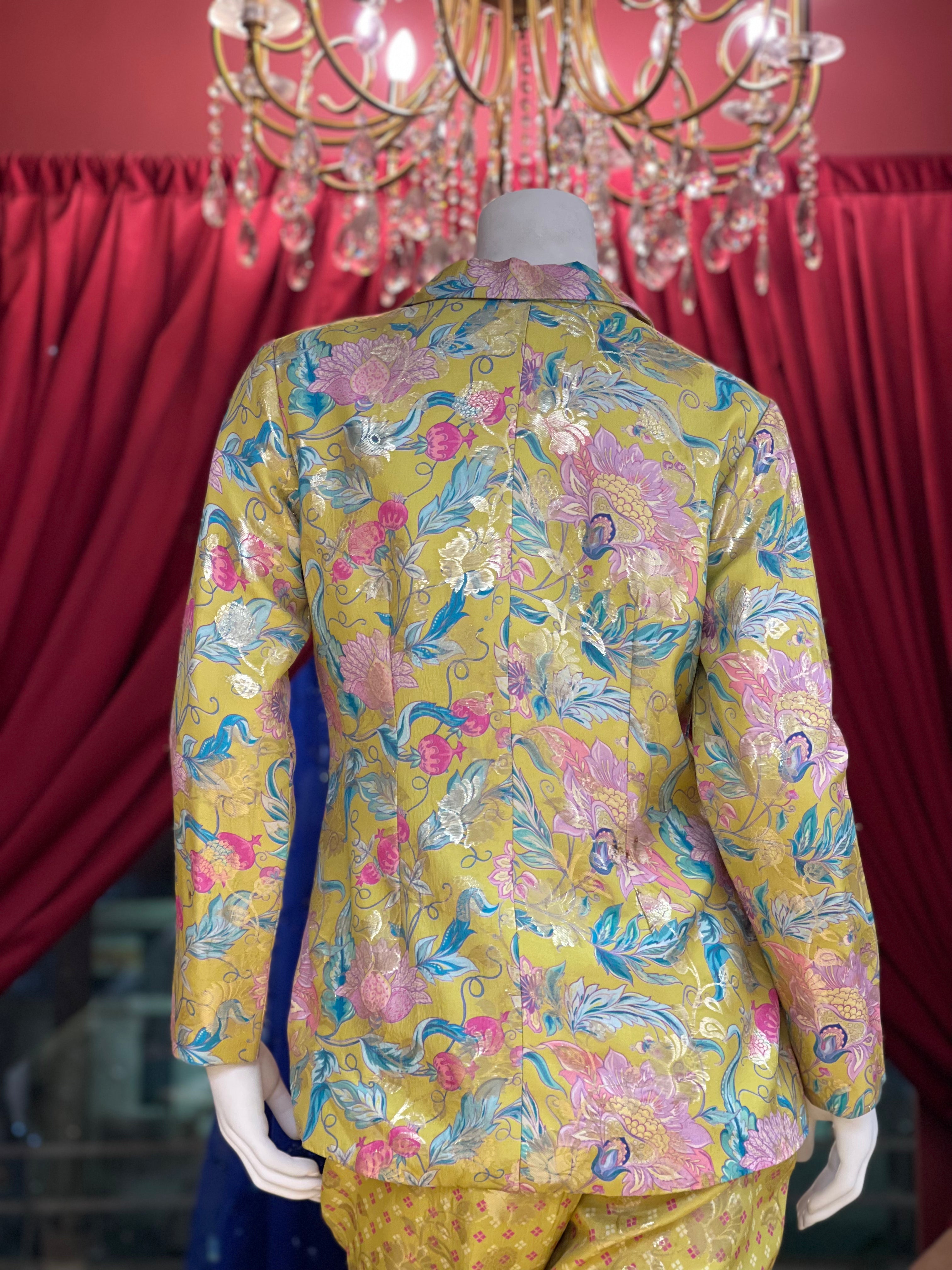 Lime Co-ord printed Jacket X Orepiya